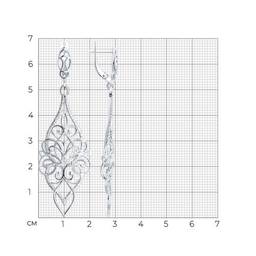 Серьги длинные из серебра (Арт.94021123)
