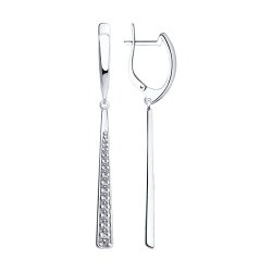 Серьги из серебра с фианитами (Арт.94022837)
