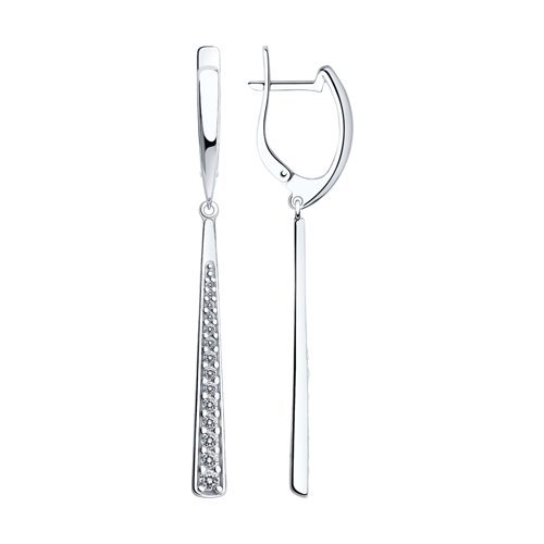 Серьги из серебра с фианитами (Арт.94022837)