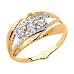 Кольцо из золота с фианитами (Арт.018088)