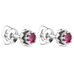 Серьги из золота с рубином Русские Самоцветы (Арт.95418)