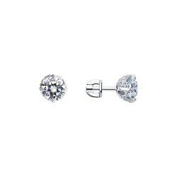 Серьги из серебра с фианитами (Арт.94023210)