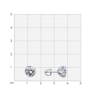 Серьги из серебра с фианитом «Ледяной блиск» SOKOLOV (арт.94023210)