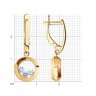 Серьги из золота с минеральным стеклом и фианитами (Арт.027536)