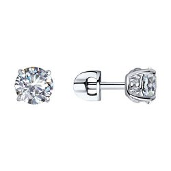 Серьги из серебра с фианитами (Арт.94023494)