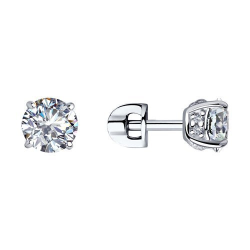 Серьги из серебра с фианитами (Арт.94023494)