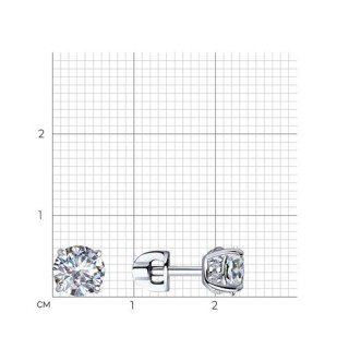 Серьги из серебра с фианитом «Сияние классики» Соколов (арт.9402)