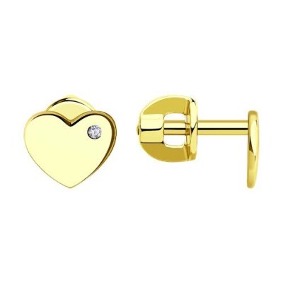 Серьги из желтого золота с фианитами (Арт.029449-2)