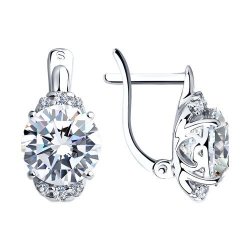 Серьги из серебра с фианитами (Арт.94025224)