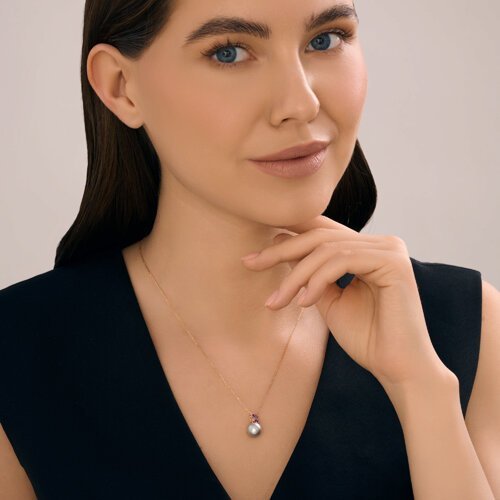 Колье золотое пробы 585 с жемчугом (Арт.797105)