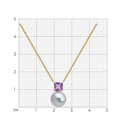 Колье золотое пробы 585 с жемчугом (Арт.797105)