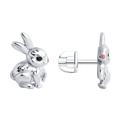 Серьги пусеты  из серебра с эмалью (Арт.94025918)