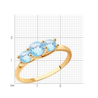 Кольцо золотое с топазом «Небесная гармония» Соколов (арт.716851)
