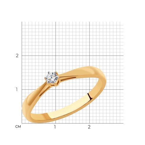 Помолвочное кольцо из золота с бриллиантом (Арт.1011345)