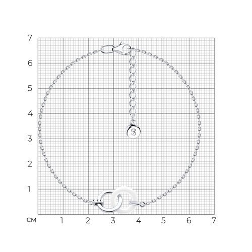 Браслет из серебра с керамической вставкой (Арт.94050950)