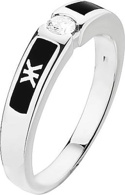 Кольцо из белого золота с бриллиантом и эмалью (Арт.dkl42dlng)