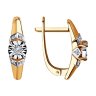 Серьги из комбинированного золота с бриллиантами (Арт.1021352)