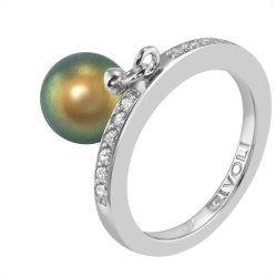 Кольцо из серебра с жемчугом и кристаллом swarovski (Арт.zar-14-8-26-s)