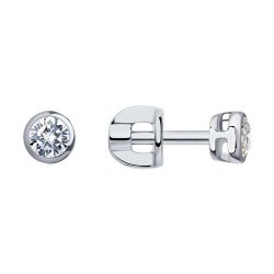 Серьги из белого золота с бриллиантами (Арт.1021817-3)
