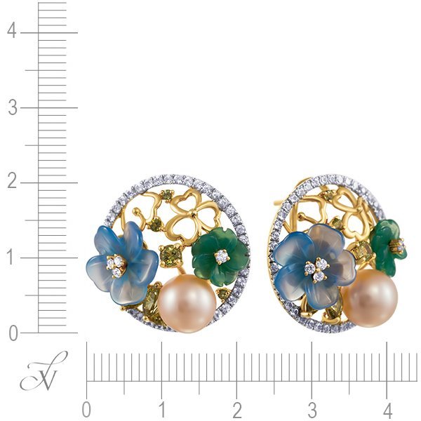 Серьги из золота с бриллиантом и жемчугом (Арт.e36954-4_sr_mc_wp_yg)