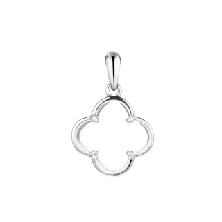 Кулон с керамикой «Lucky Large Клевер» серебро 925 Fresh Jewelry (арт.TC-P02028-W-W-X-X-X)