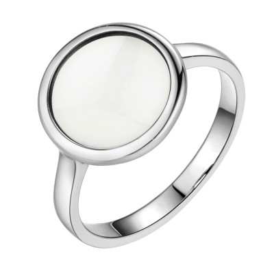 Кольцо с белой керамической вставкой «Ceramic Shine» из серебра 925 пробы Fresh Jewelry (арт. TC-R01333-W-W-X-X-X)