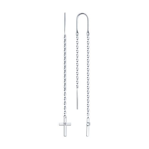 Серьги из серебра с бриллиантами (Арт.94-223-02637-1)