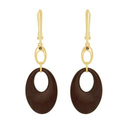 Серьги из серебра с керамикой и фианитом (Арт.tm-e01031-br-l-x-x-db)