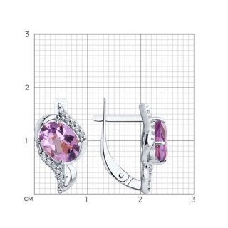 Серьги из серебра с аметистами и фианитами «Лиловый Шарм» Соколов (арт.94-320-00185-3)