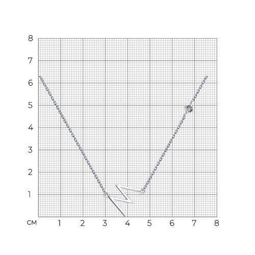 Колье из серебра с бриллиантом (Арт.87070023)
