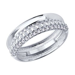 Кольцо из серебра с фианитами (Арт.94014846)