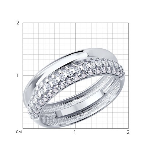 Кольцо из серебра с фианитами (Арт.94014846)