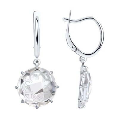 Серьги из серебра с горным хрусталем (Арт.92022568)