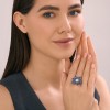 Кольцо из белого золота с бриллиантами и сапфирами «Сапфировая Маргаритка» SOKOLOV (арт.2011366-3)