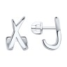 Серьги из серебра без вставки «X&J Minimal» Соколов (арт.9402)