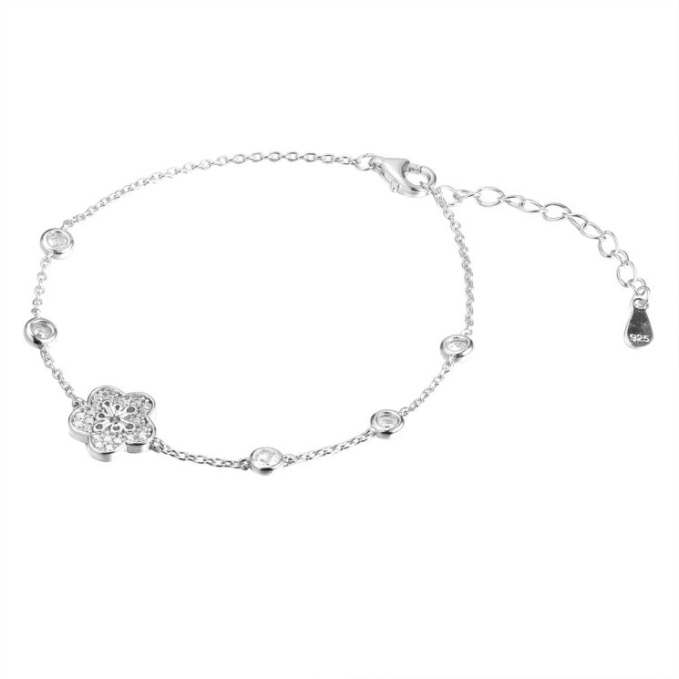 Браслет из серебра с фианитом (Арт.cz-b05265-x-w-x-x-w)