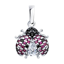 Подвеска из серебра с корундами и фианитами (Арт.94033270) Подвеска из серебра с корундами и фианитами (Арт.94033270)