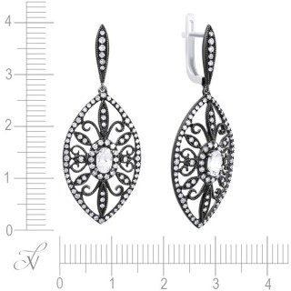 Серьги золотые с бриллиантами и топазами «Винтажный Арт-Деко» Myjewels (арт.S732WSE4WX_SR_BW)