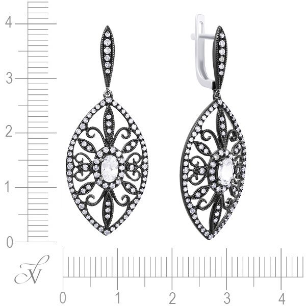 Серьги из золота с бриллиантом и топазом (Арт.s732wse4wx_sr_bw)