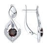 Серьги из серебра с гранатами и фианитами (Арт.94-320-00380-2)