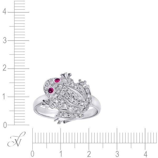 Кольцо из белого золота с бриллиантом и рубином (Арт.w11f10689_ko_ru_wg)