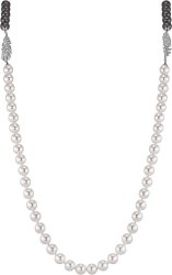 Ожерелье из серебра с жемчугом и кристаллом swarovski (Арт.26l-p36-s-1-32)