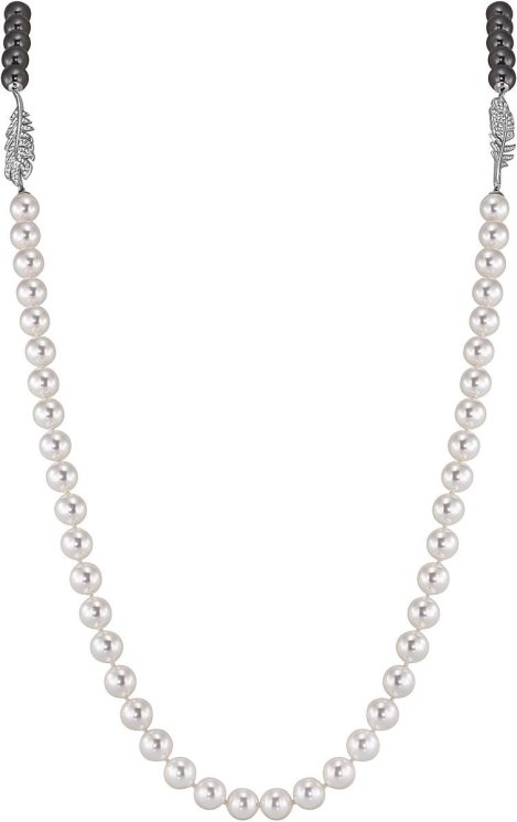 Ожерелье из серебра с жемчугом и кристаллом swarovski (Арт.26l-p36-s-1-32)