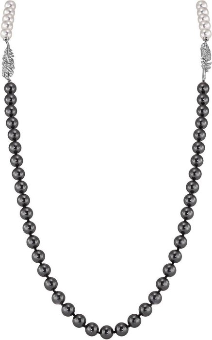 Ожерелье из серебра с жемчугом и куб. цирконием (Арт.26l-p36-s-1-32)