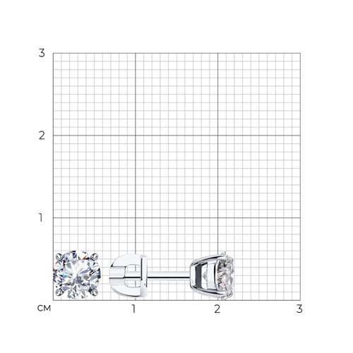 Серьги из серебра с фианитами (Арт.94-122-01550-1)