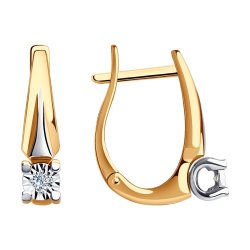 Серьги из комбинированного золота с бриллиантами (Арт.51-220-01465-1)
