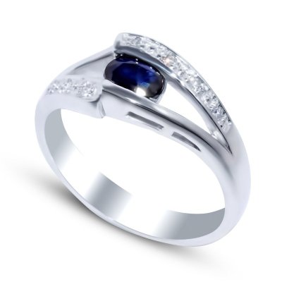 Кольцо Серебряные крылья (Арт.21gre1855-69_korundsapf_kubcirkonii_30)