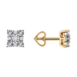 Серьги из комбинированного золота с бриллиантами (Арт.51-222-02039-1)