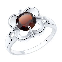 Кольцо из серебра с гранатом (Арт.94-310-00713-2)
