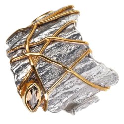 Серебряное кольцо BEAVERS с раухтопазом 1102rt